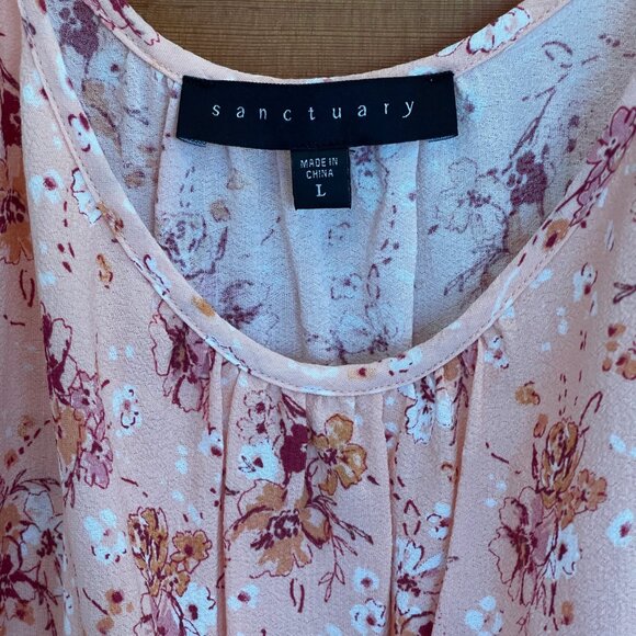 PRICED TO SELL - See Description for details -- Pale Peach & White Floral Dress - Picture 6 of 9